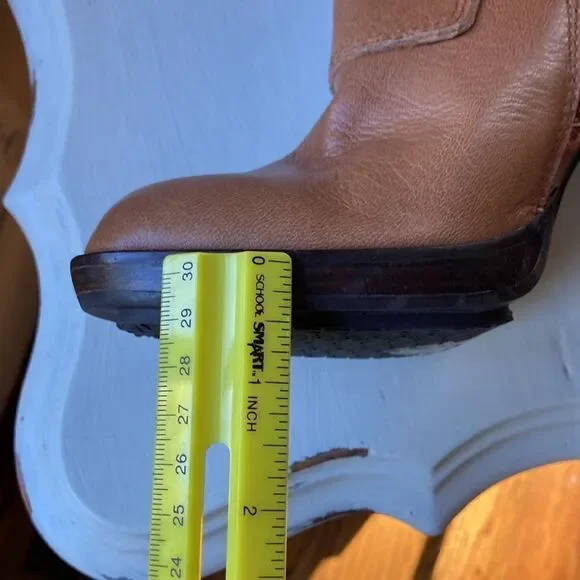 Michael Michael Kors Greenwich Belted Knee High Tan Wrapped Leather Boots Sz 5.5 - Picture 12 of 16